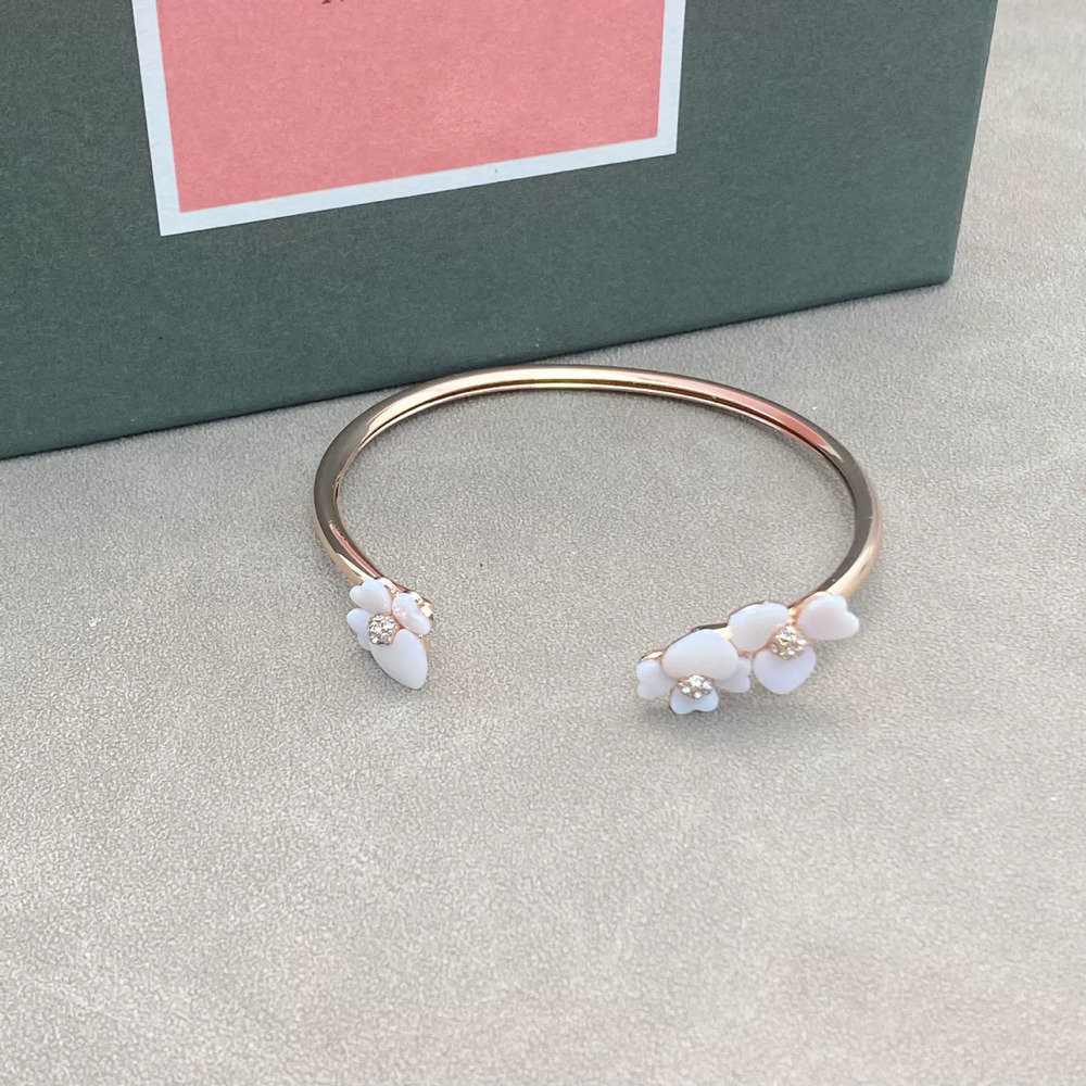 kate spade Natural Shell Inlay Flower Open Bangle - Picture 7 of 7